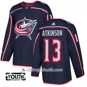 Barn Ishockey Blue Jackets Tröja Cam Atkinson 13 Adidas 2017-2018 Marinblå Authentic